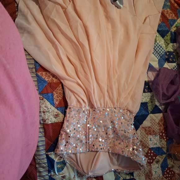 Elegant Peach Sequin Kids Formal Dress